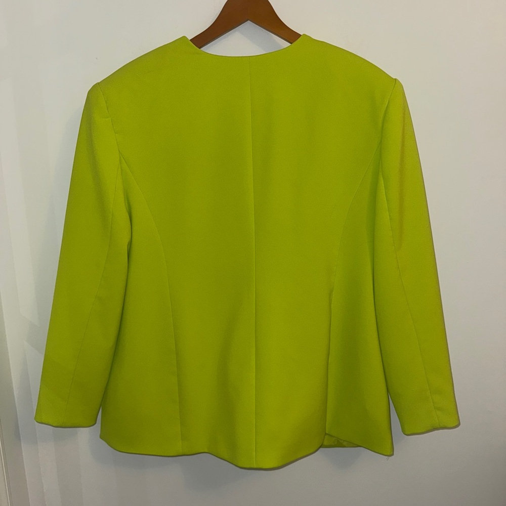 Eloquii Women’s Bright Green Single Breasted One Button Blazer, sz 16 - Picture 6 of 10